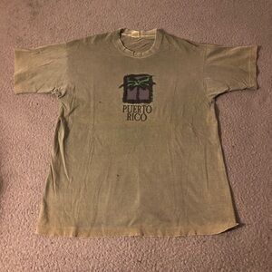 🔥🔥🔥Vintage Puerto Rico Graphic T-Shirt - Olive Green